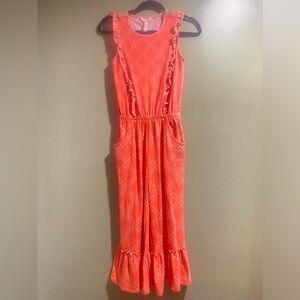 Girls size 16. Matilda Jane. Dream Chasers Day of Fun Romper. Orange/Tur…